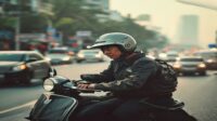 AI Image: bekasi depok berapa jam naik motor illustration