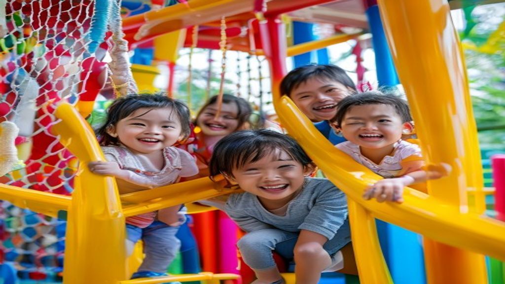 Pemandangan seru Grand Wisata Bekasi dengan wahana keluarga, taman hijau, dan atraksi air yang menyegarkan.