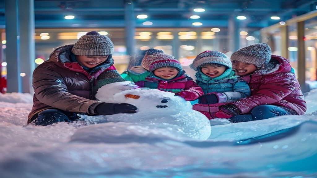 Trans Snow World Bekasi: Harga Tiket, Fasilitas, dan Tips Berkunjung 1 Trans Snow World Bekasi indoor snow park with families enjoying snow activities and rides.