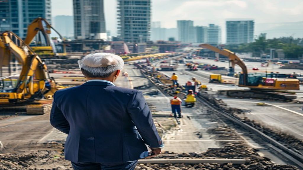 Walikota Bekasi sedang menyampaikan pidato dalam acara peluncuran program pembangunan kota.